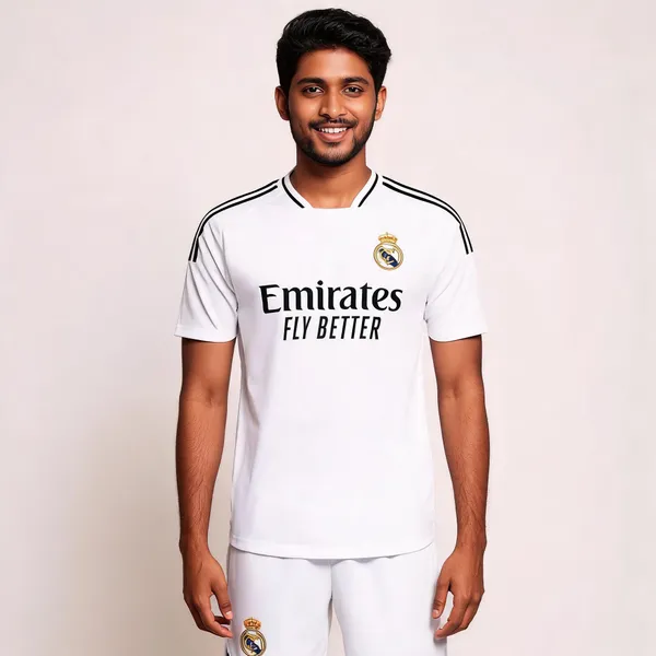 White_Linen_Regular_Fit_Real_Madrid_Football_T-Shirt_For_Men