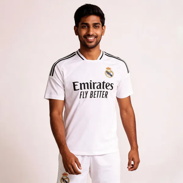 White_Linen_Regular_Fit_Real_Madrid_Football_T-Shirt_For_Men