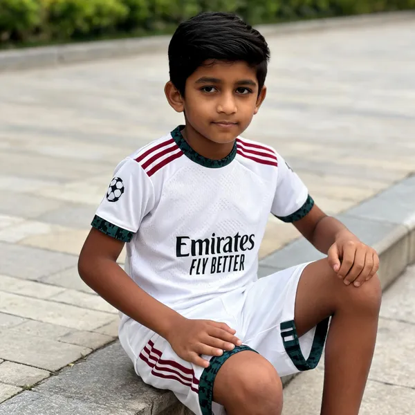 White_Linen_Striped_Sports_Jersey_And_Shorts_Set_For_Boys