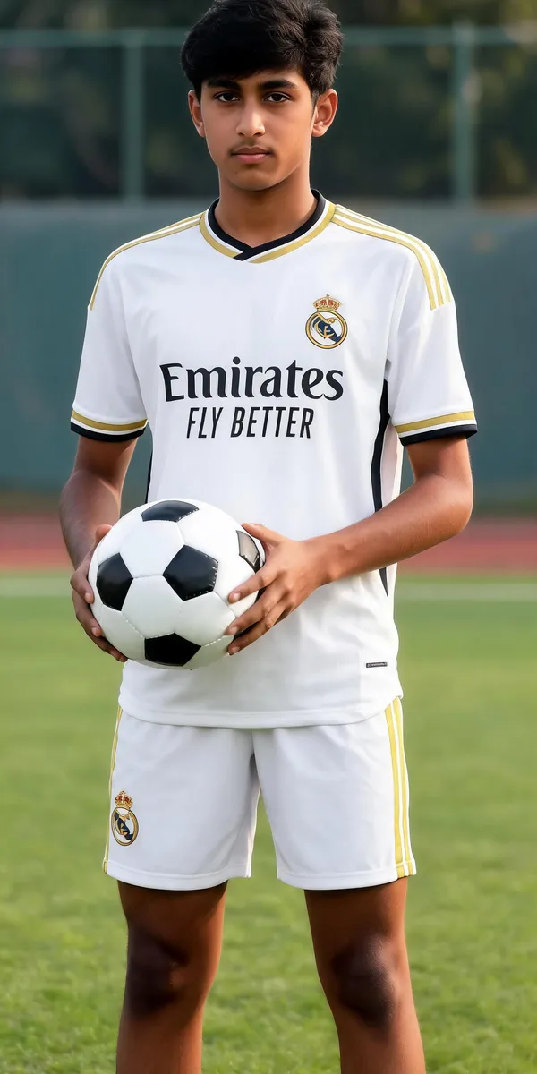 White_Polyester_Real_Madrid_Football_Jersey_&_Shorts_Set_For_Boys_&_Girls