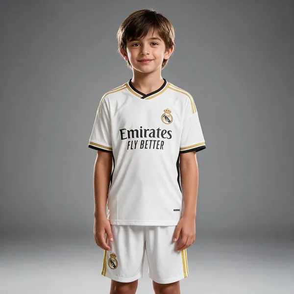 White_Polyester_Real_Madrid_Football_Jersey_&_Shorts_Set_For_Boys_&_Girls
