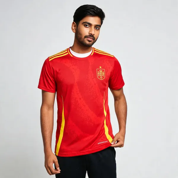 Red_Linen_Round_Neck_Spain_Football_Jersey_For_Men