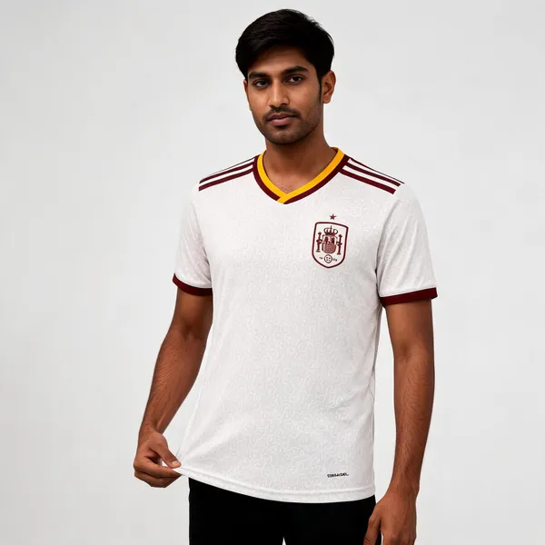 White_Polyester_Self_Design_V_Neck_T-Shirt_For_Men