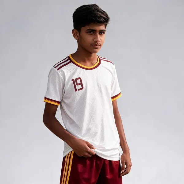 White_Linen_Spain_Football_Jersey_Set_For_Boys