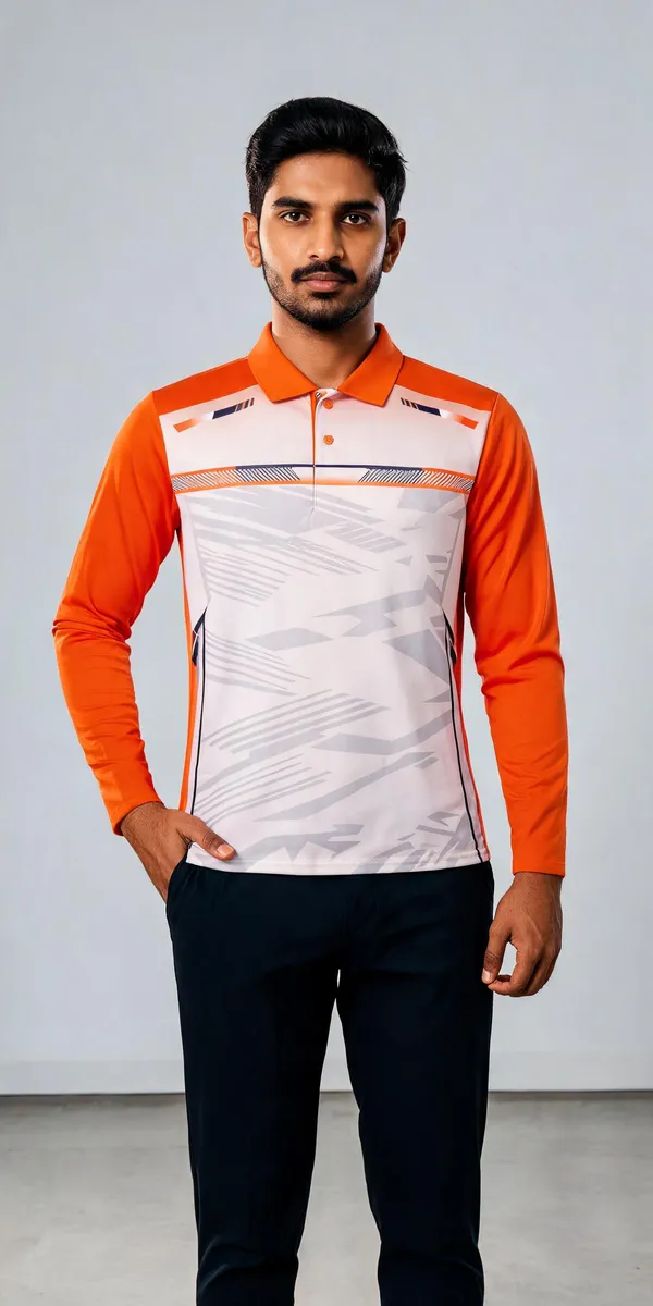 Multicolor_Linen_Full_Sleeve_Polo_Neck_T-Shirt_For_Men