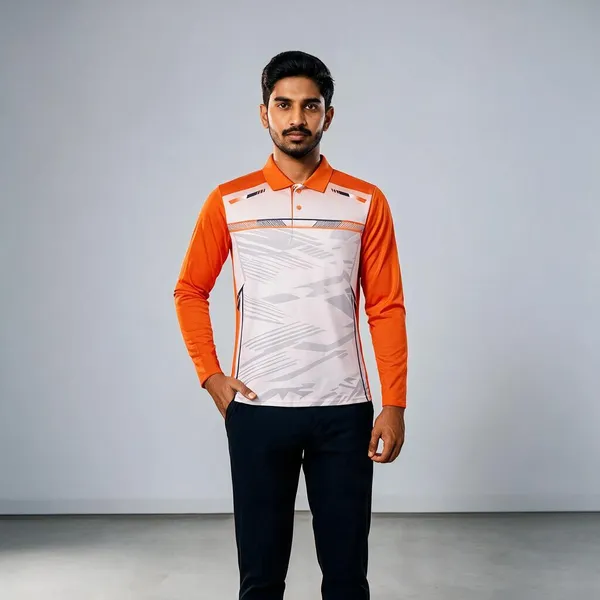 Multicolor_Linen_Full_Sleeve_Polo_Neck_T-Shirt_For_Men