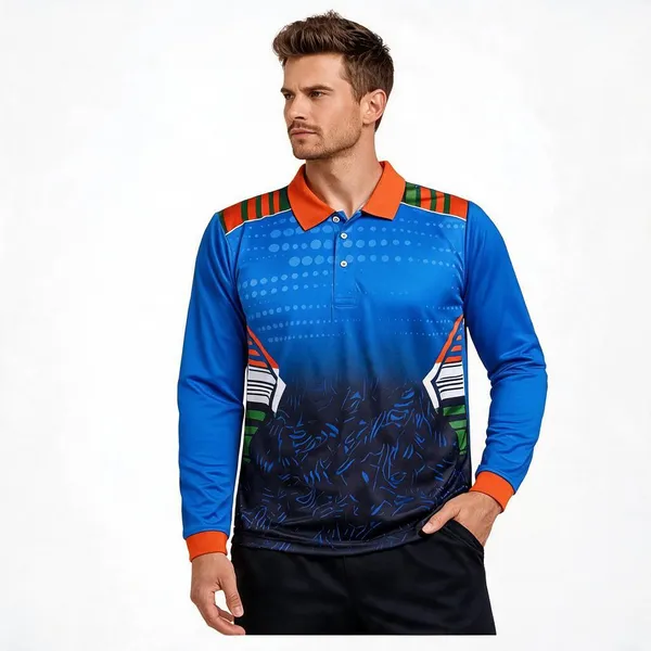 Blue_Orange_Polyester_Full_Sleeve_Polo_Neck_Cricket_T-Shirt_For_Men