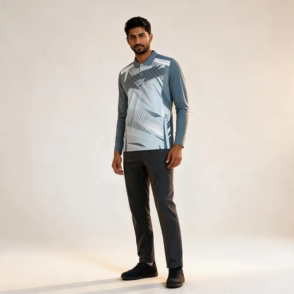 Multicolor_Linen_Full_Sleeve_Polo_Neck_Football_T-Shirt_For_Men