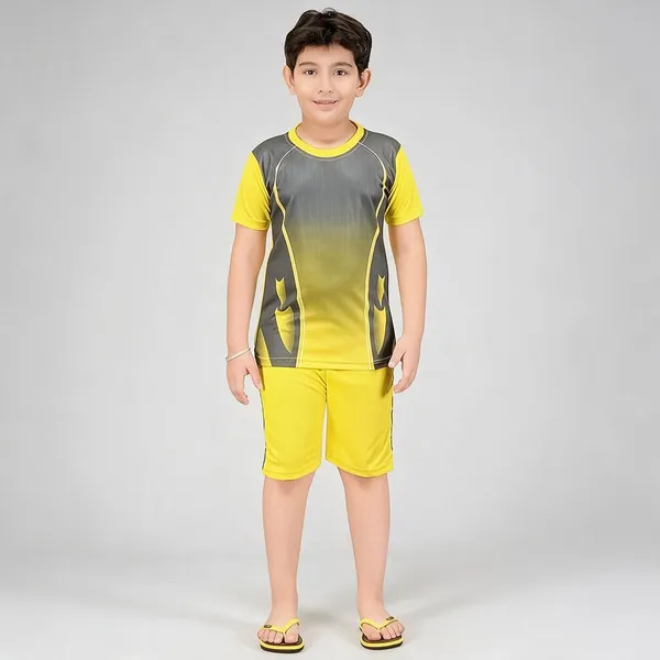 Yellow_Grey_Polyester_Regular_Fit_Football_T-Shirt_&_Shorts_Set_For_Boys_&_Girls