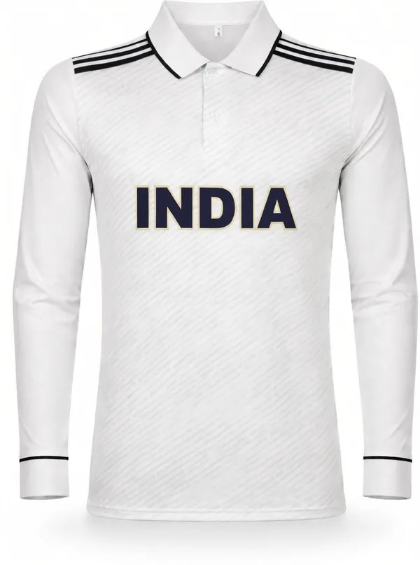 White_Linen_Zip_Neck_Full_Sleeve_India_Sports_Jersey_For_Men