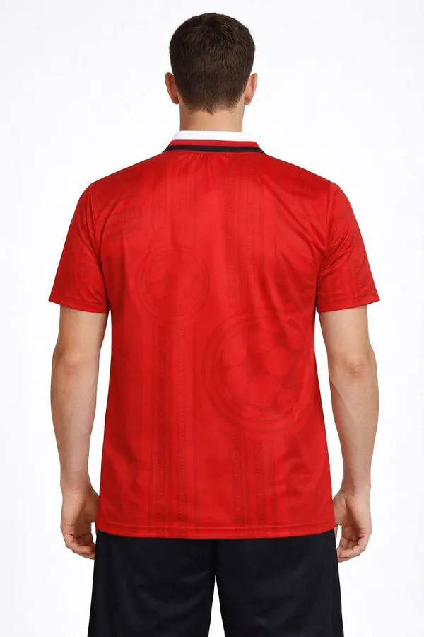 Red_Linen_Half_Sleeve_Polo_Neck_Football_T-Shirt_For_Men