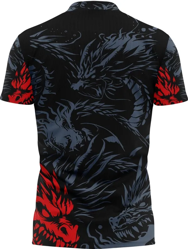 Multicolor_Linen_Polo_Neck_Dragon_Print_Football_Jersey_T-Shirt_For_Men