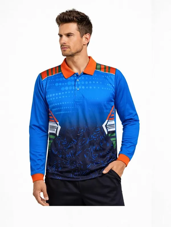 Blue_Orange_Polyester_Full_Sleeve_Polo_Neck_Cricket_T-Shirt_For_Men