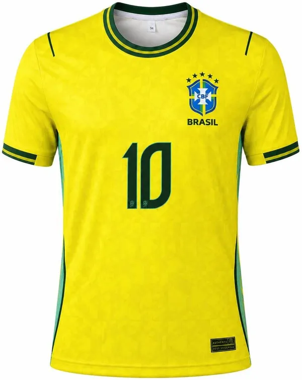 Yellow_Linen_Round_Neck_Brazil_No._10_Football_Jersey_For_Men