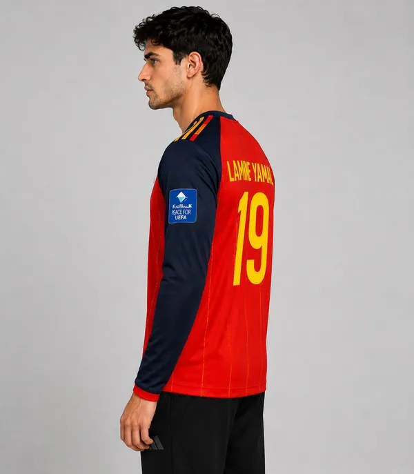 Red_Linen_Full_Sleeve_Spain_Football_T-Shirt_For_Men