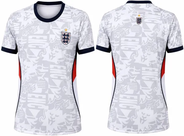 White_Linen_Round_Neck_England_Football_Jersey_T-Shirt_For_Men