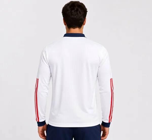 White_Linen_Full_Sleeve_Striped_Football_Jersey_T-Shirt_For_Men