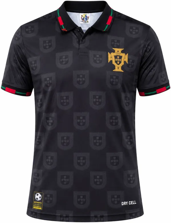 Black_Linen_Polo_Neck_Portugal_Football_Jersey_For_Men