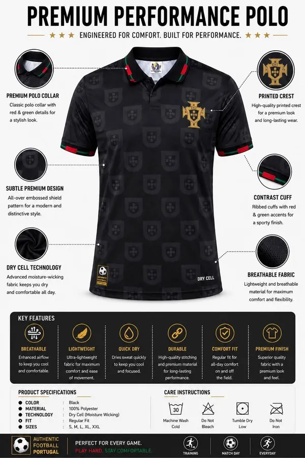 Black_Linen_Polo_Neck_Portugal_Football_Jersey_For_Men