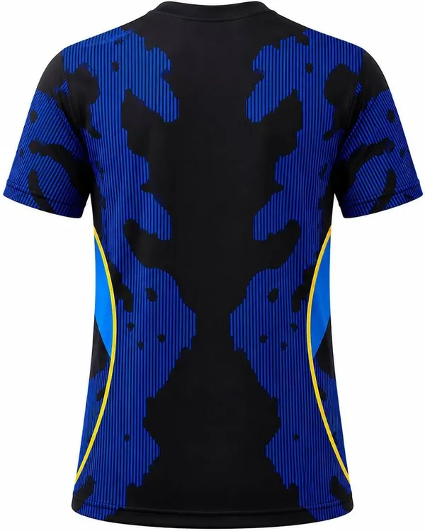 Blue_Linen_Printed_V_Neck_Athletic_T-Shirt_For_Men