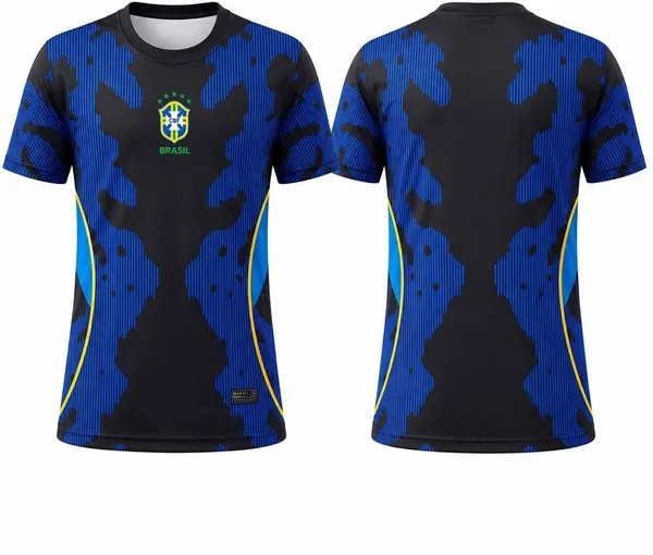 Blue_Linen_Printed_V_Neck_Athletic_T-Shirt_For_Men