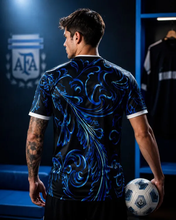 Blue_Linen_V-Neck_Argentina_Football_Jersey_T-Shirt_For_Men