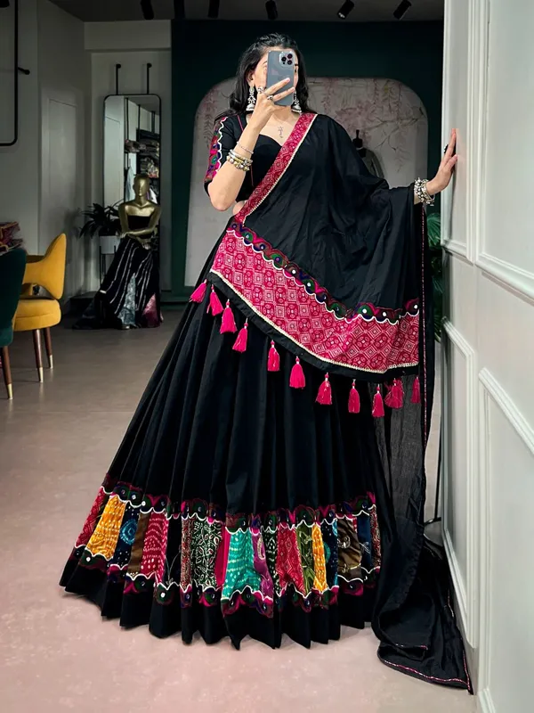Sm_Khadi_Cotton_Lehenga_With_Multicolor_Patchwork_Gamthi_Lace_Default_Title