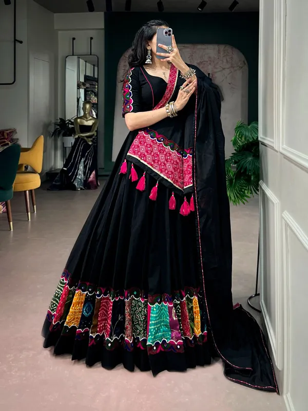 Sm_Khadi_Cotton_Lehenga_With_Multicolor_Patchwork_Gamthi_Lace_Default_Title