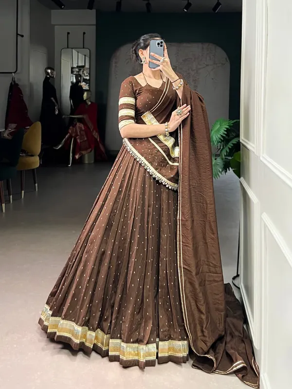 Sm_Pure_Chanderi_Zari_Woven_Lehenga_With_Matching_Blouse_Dupatta_Rust_Red