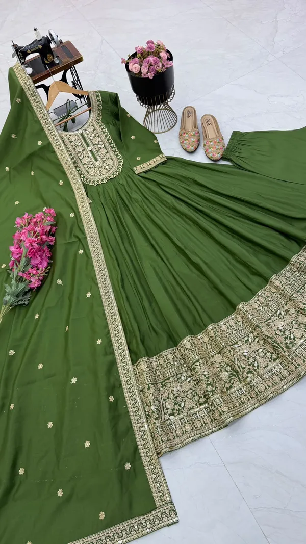 Sm_New_Designer_Party_Gown_Pant_Dupatta_Red