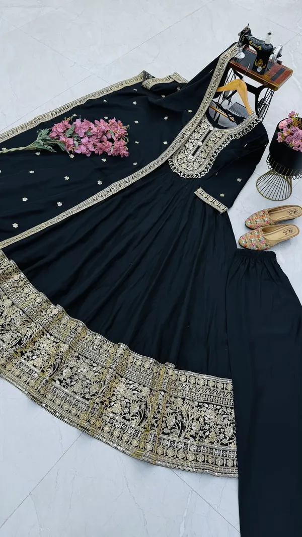 Sm_New_Designer_Party_Gown_Pant_Dupatta_Red