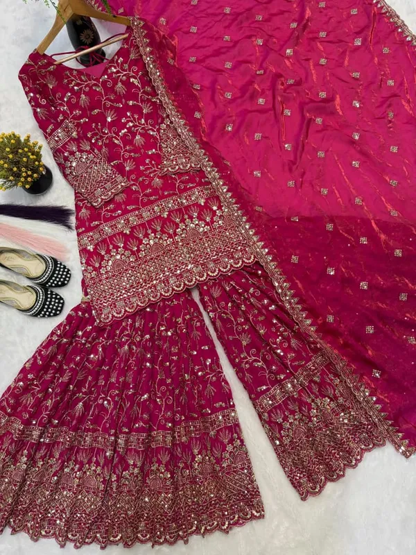 Sm_Designer_Fancy_Crushed_Silk_Sharara_Suit_Set_With_5mm_Sequence_Embroidery_Dupatta_Rust_Orange