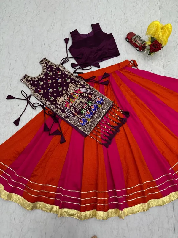 Sm_Designer_Vichitra_Silk_3_Piece_Lehenga_Set_With_Heavy_Sequence_Work_Shrug_Fully_Stitched_Padded_Blouse_Default_Title