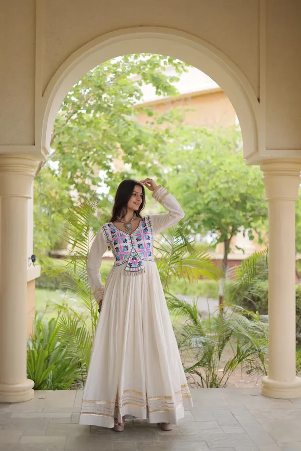 Sm_Multi_Thread_Gota_Patti_Embroidered_Full_Sleeves_Cotton_Gown_White