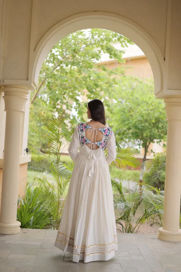 Sm_Multi_Thread_Gota_Patti_Embroidered_Full_Sleeves_Cotton_Gown_Olive_Green