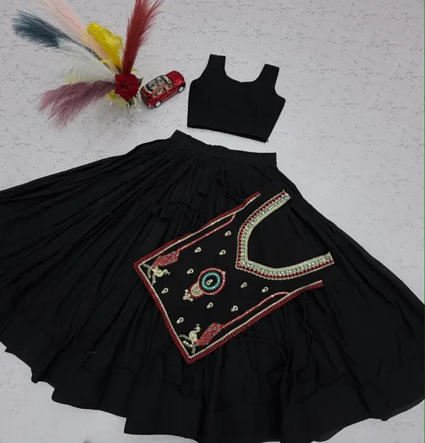 Sm_Designer_Khadi_Cotton_6m_Flair_Chaniya_Choli_With_Georgette_Shrug_Fully_Stitched_Default_Title