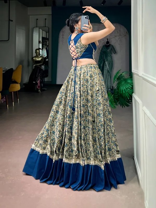 Sm_Chanderi_Cotton_8_Meter_Flair_Lehenga_Set_With_Real_Mirror_Lace_Pocket_Default_Title