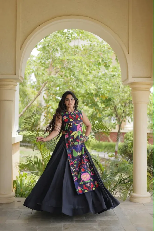 Sm_Fully_Stitched_Black_Cora_Cotton_Garba_Lehenga_Set_With_Gamthi_Thread_Work_Default_Title