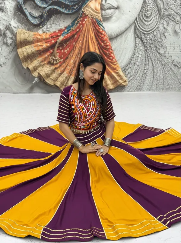 Sm_Traditional_Gamthi_Gota_Patti_Pure_Cotton_3_Piece_Lehenga_Set_Default_Title