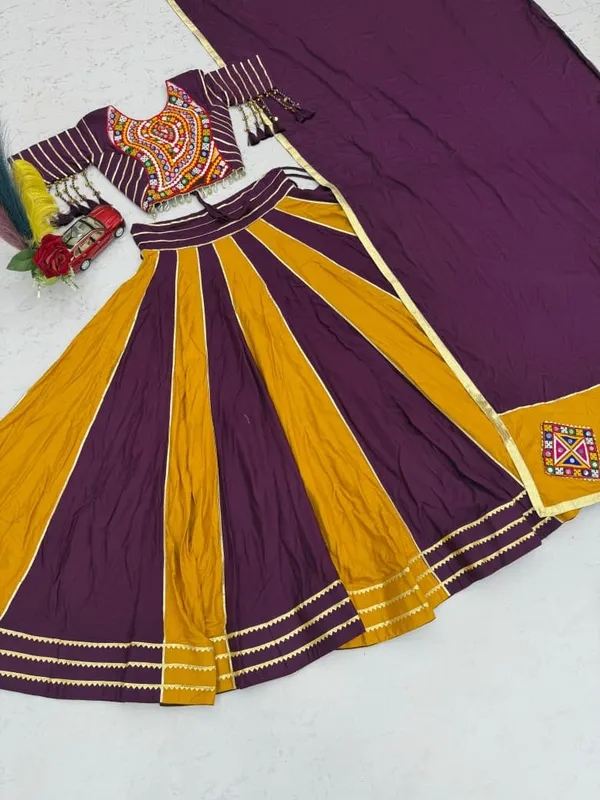 Sm_Traditional_Gamthi_Gota_Patti_Pure_Cotton_3_Piece_Lehenga_Set_Default_Title