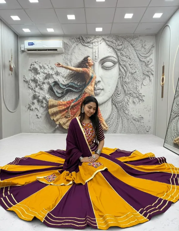Sm_Traditional_Gamthi_Gota_Patti_Pure_Cotton_3_Piece_Lehenga_Set_Default_Title