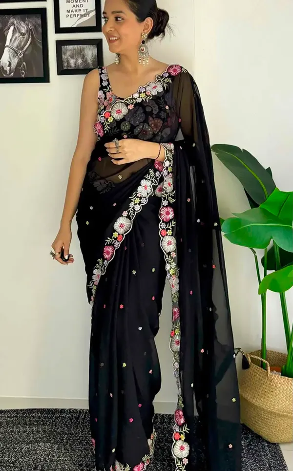 Sm_Trending_Heavy_Soft_Georgette_Party_Wear_Sarees_Black