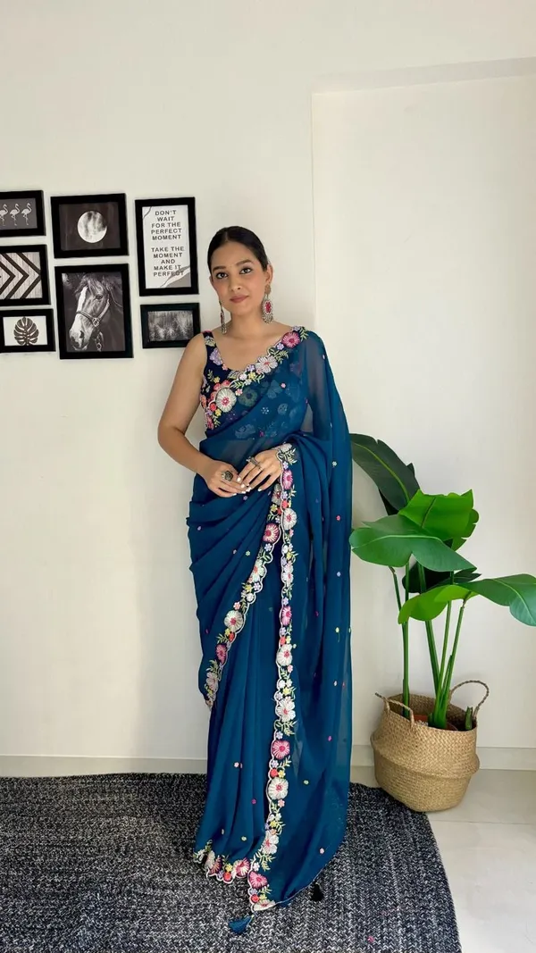 Sm_Trending_Heavy_Soft_Georgette_Party_Wear_Sarees_Peacock_Blue
