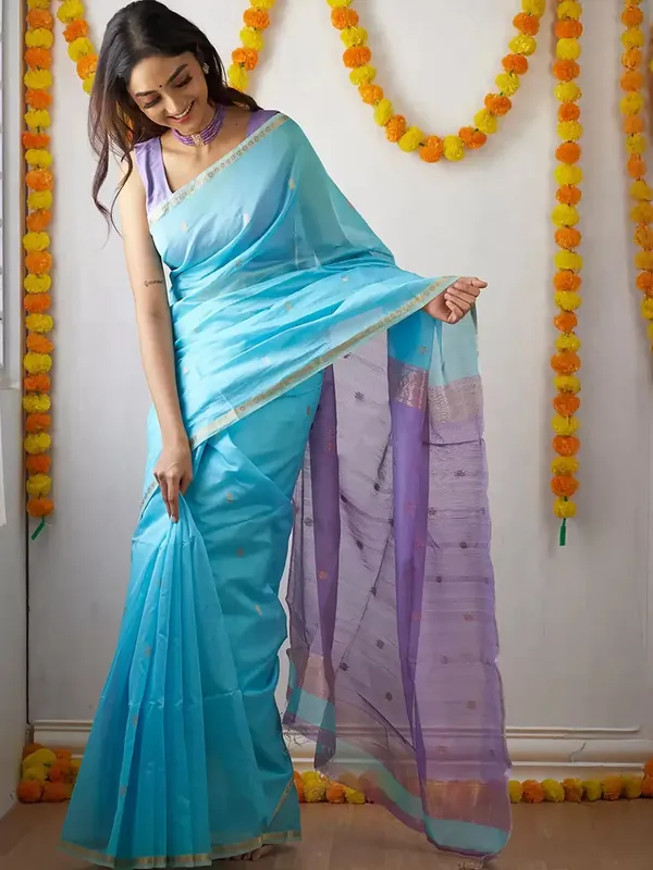 Sm_Soft_Linen_Slub_Festive_Saree_With_All_Over_Jacquard_Weaving_Sky_Blue