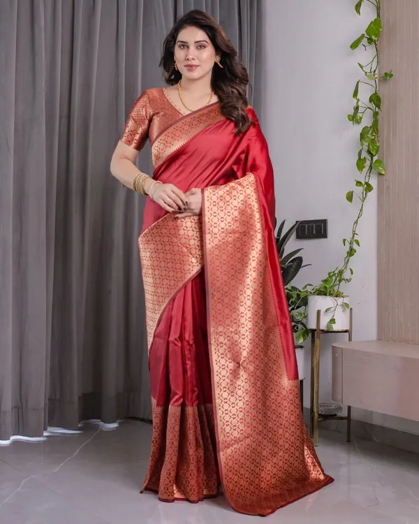 Sm_Pure_Banarasi_Silk_Saree_With_Elegant_Zari_Weaving_Crimson_Red
