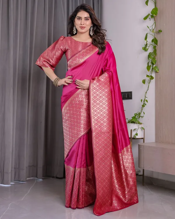 Sm_Pure_Banarasi_Silk_Saree_With_Elegant_Zari_Weaving_Rani_Pink