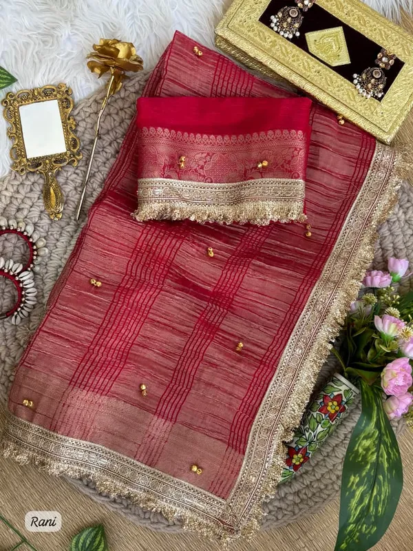 Sm_Designer_Fendy_Chiffon_Party_Wear_Saree_With_Ghungroo_Lace_Work_Blouse_Rani_Pink
