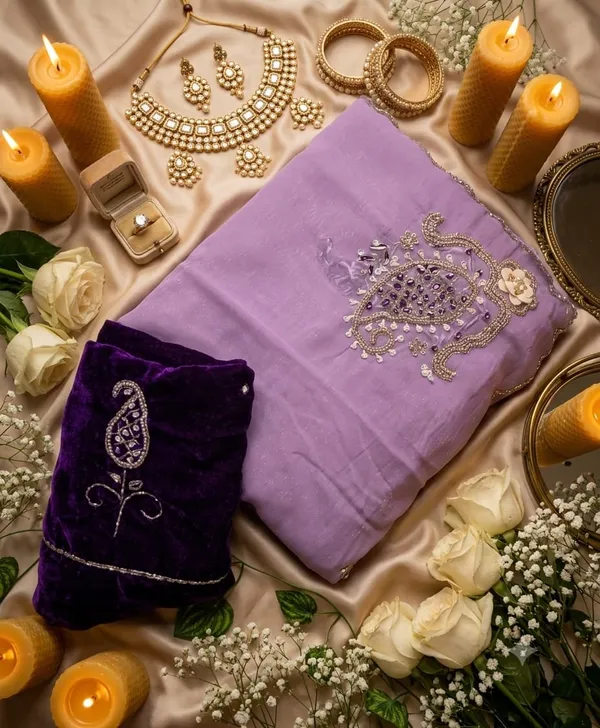 Sm_Maharani_Pure_Soft_Shimmer_Silk_Saree_With_Hand_Cutdana_Moti_Work_And_Velvet_Blouse_Purple