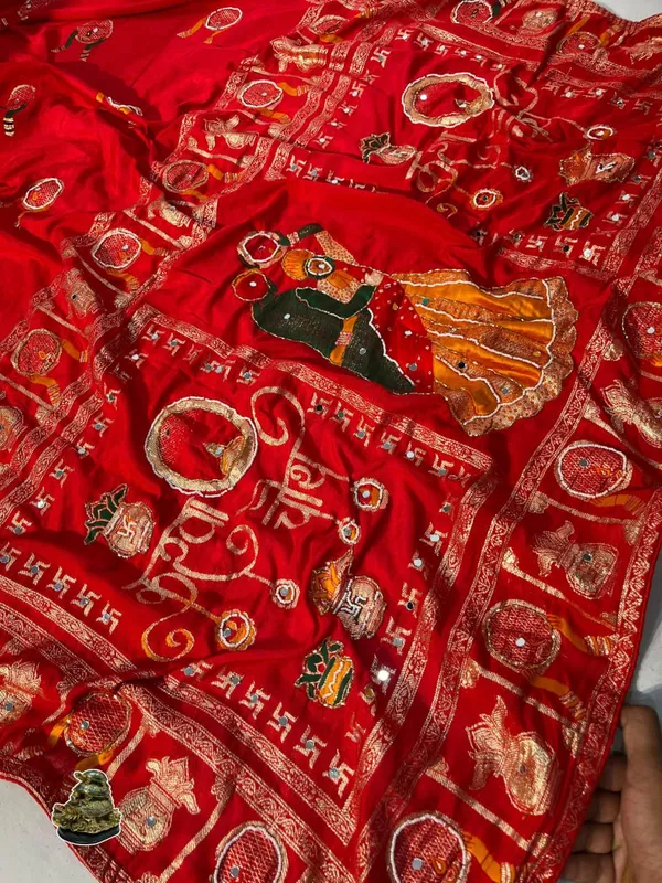 Sm_Karwa_Chauth_Special_Dola_Viscose_Meena_Weaving_Saree_With_Hand_Mirror_Work_Rani_Pink