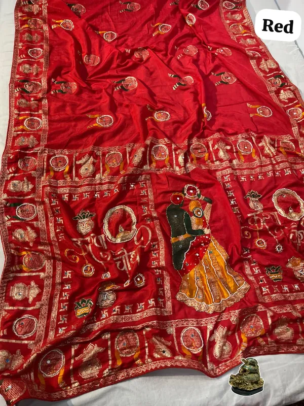 Sm_Karwa_Chauth_Special_Dola_Viscose_Meena_Weaving_Saree_With_Hand_Mirror_Work_Rani_Pink